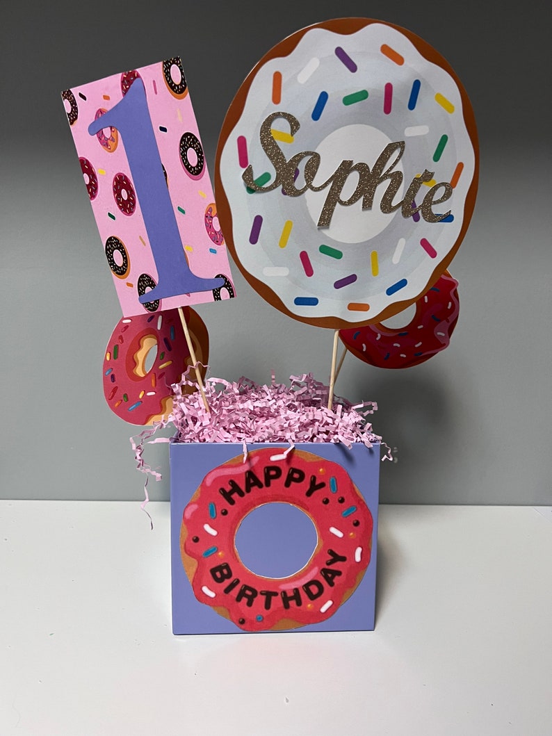 Donut Centerpiece Donut Party Supplies Donut Theme Etsy