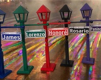 4 farolas inspiradas en el Mardi Gras de Nueva Orleans, postes de farolas de 21 pulgadas como centros de mesa
