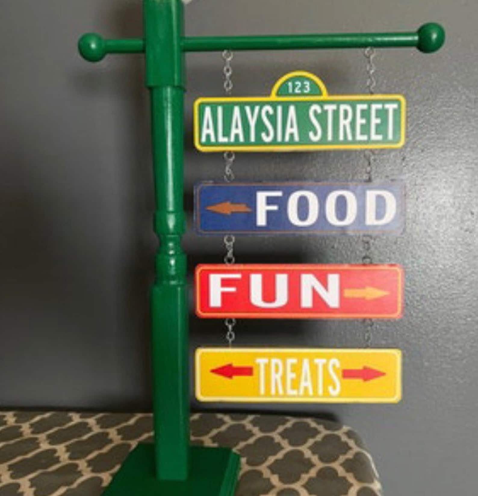 Street Sign Lamp Post 4 Tier 21 Inch Centerpiece Etsy