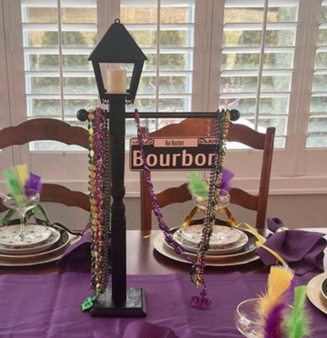 Mardi Gras New Orleans Themed Lamp Post, New Orleans Inspired Lamp Post, 21 Inch Lamp Post