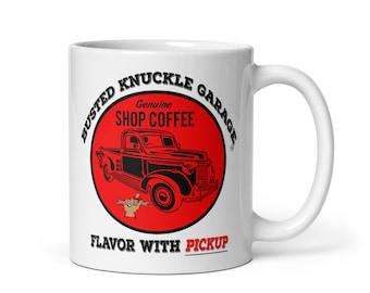 Gift for Auto Mechanic Carguy Automotive Coffee Mug / Busted Knuckle Garage Brand