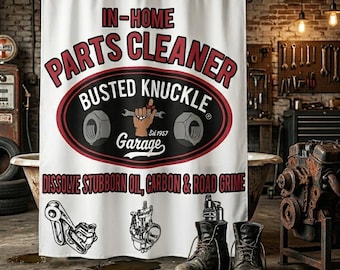 Busted Knuckle Garage Carguy Shower Curtain