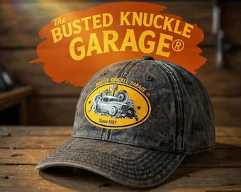 Busted Knuckle Garage Carguy Mechanic Car Lover Vintage Cotton Twill Ball Cap
