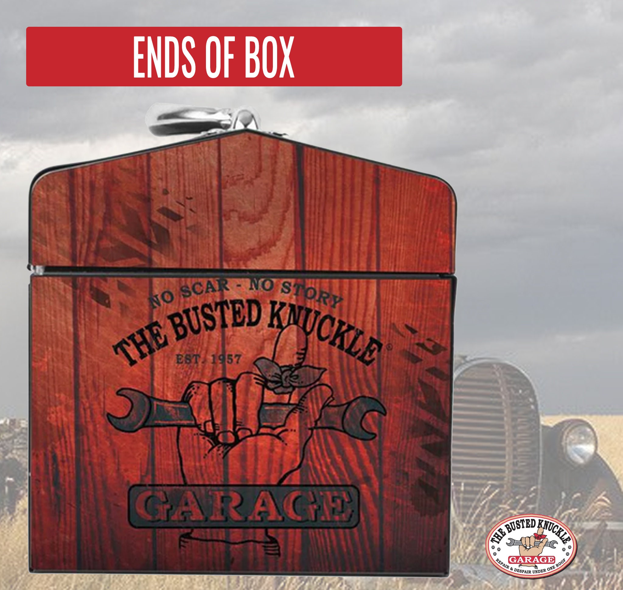 Carguy Farm Tractor Portable Steel Toolbox Busted Knuckle Garage Brand