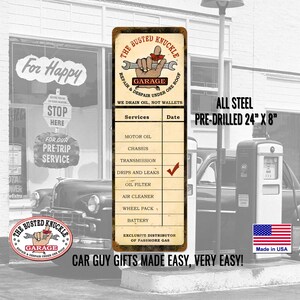 Oil Change Garage Metal Sign - Gift for Auto Mechanic - 24x8