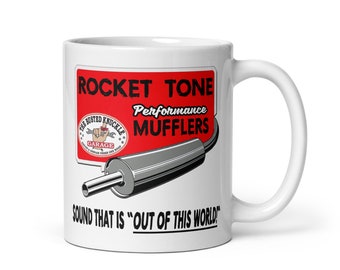 Gift for Auto Mechanic Carguy Automotive Muffler Shop Coffee Mug / Busted Knuckle Garage Brand