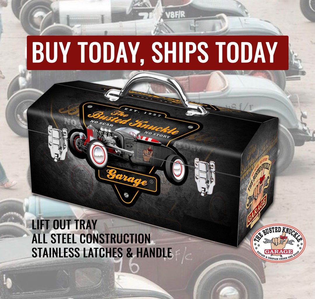 Carguy Hotrod Portable Steel Toolbox Busted Knuckle Garage Etsy