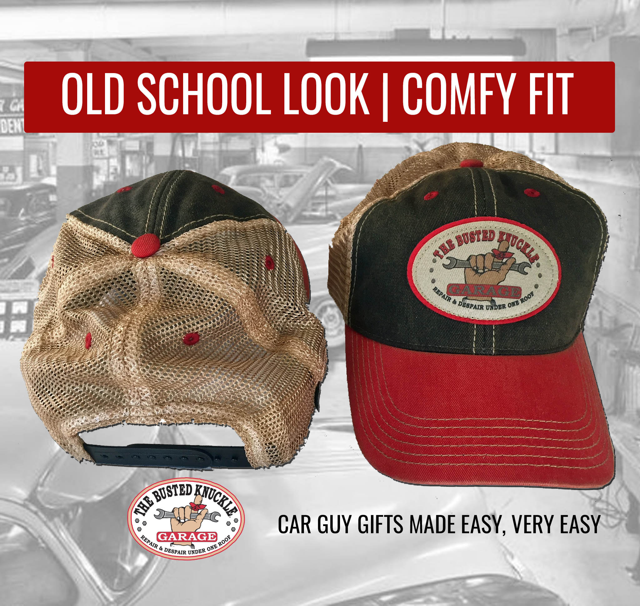 Carguy Trucker Ball Cap Hat Busted Knuckle Garage Brand Etsy