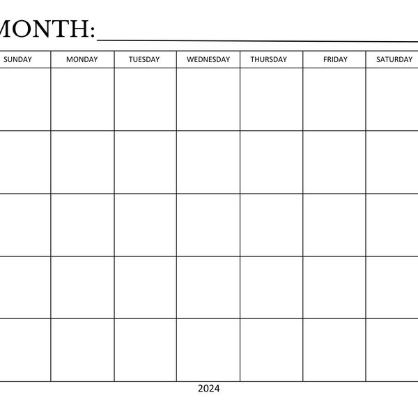 2024 Blank Calendar Template