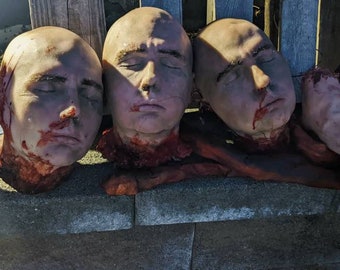 Set of Three Bloody Head Props