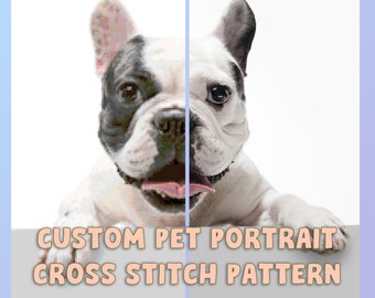 Custom pet portrait - Cross stitch pattern PDF format