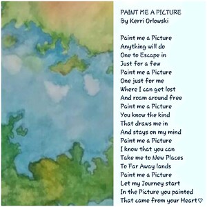 Paint Me A Picture, gedicht, aquarel kunst met gedicht, digitale print, oceaan kaart aquarel print