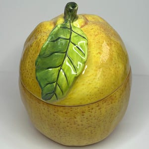 Ceramic Lemon Trinket Container with Lid