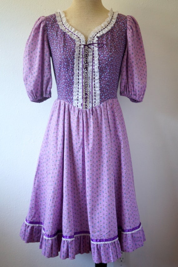 Handmade Romantic Purple Dress with Pockets