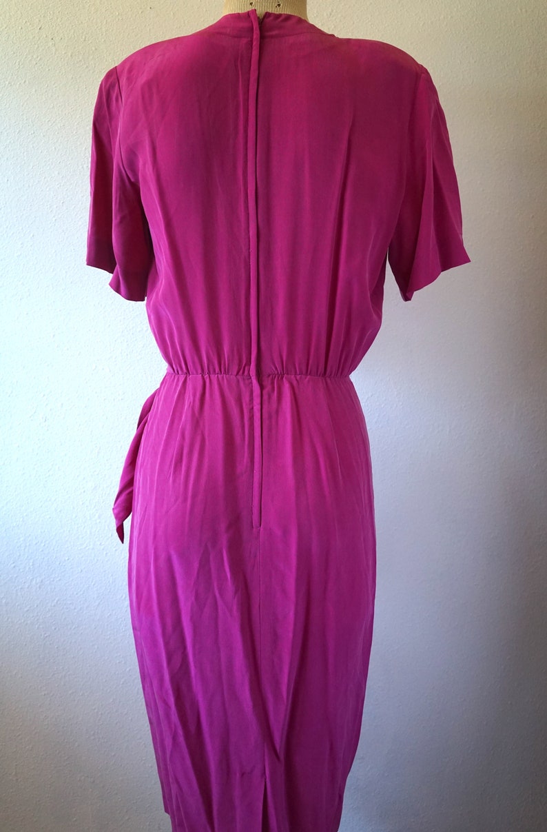 Hi Barbie Hot Pink 1980s Silk Dress image 5