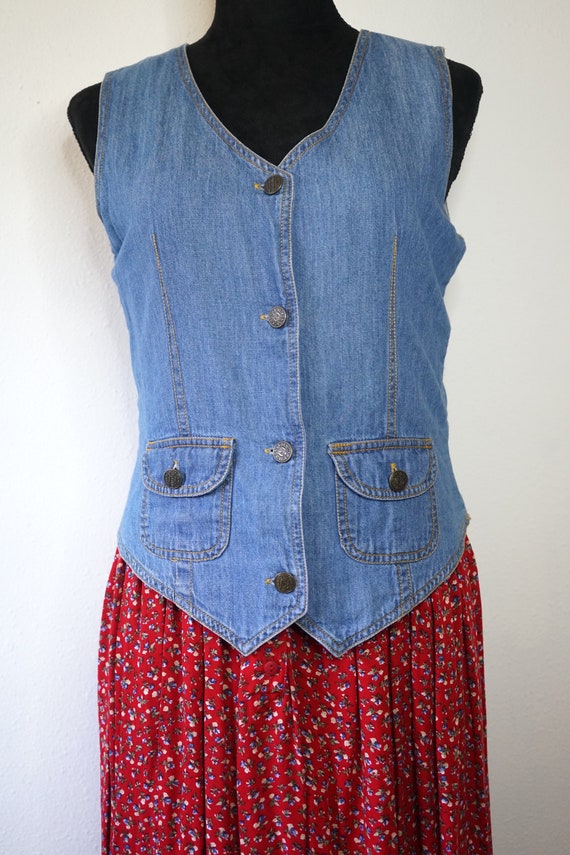 Adorable 1990s Dress with Denim Top