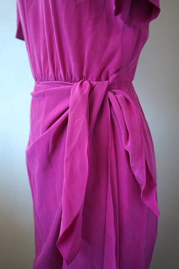 Hi Barbie! Hot Pink 1980s Silk Dress