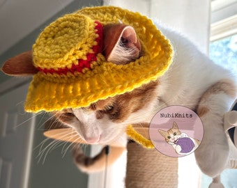 CROCHET PATTERN: Cat Sun Hat/Bucket Hat or for Small Dog Crochet Pattern, Instant Download PDF Crochet Instructions for the Cat Sun Hat