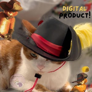 STL-DATEI: Der gestiefelte Kater - Shrek Katzenkostüm, lustiger Haustierhut für Katzen, 3D Modell Katzencosplay, Cartoon-Haustierzubehör, süßer Halloween-Katzenhut