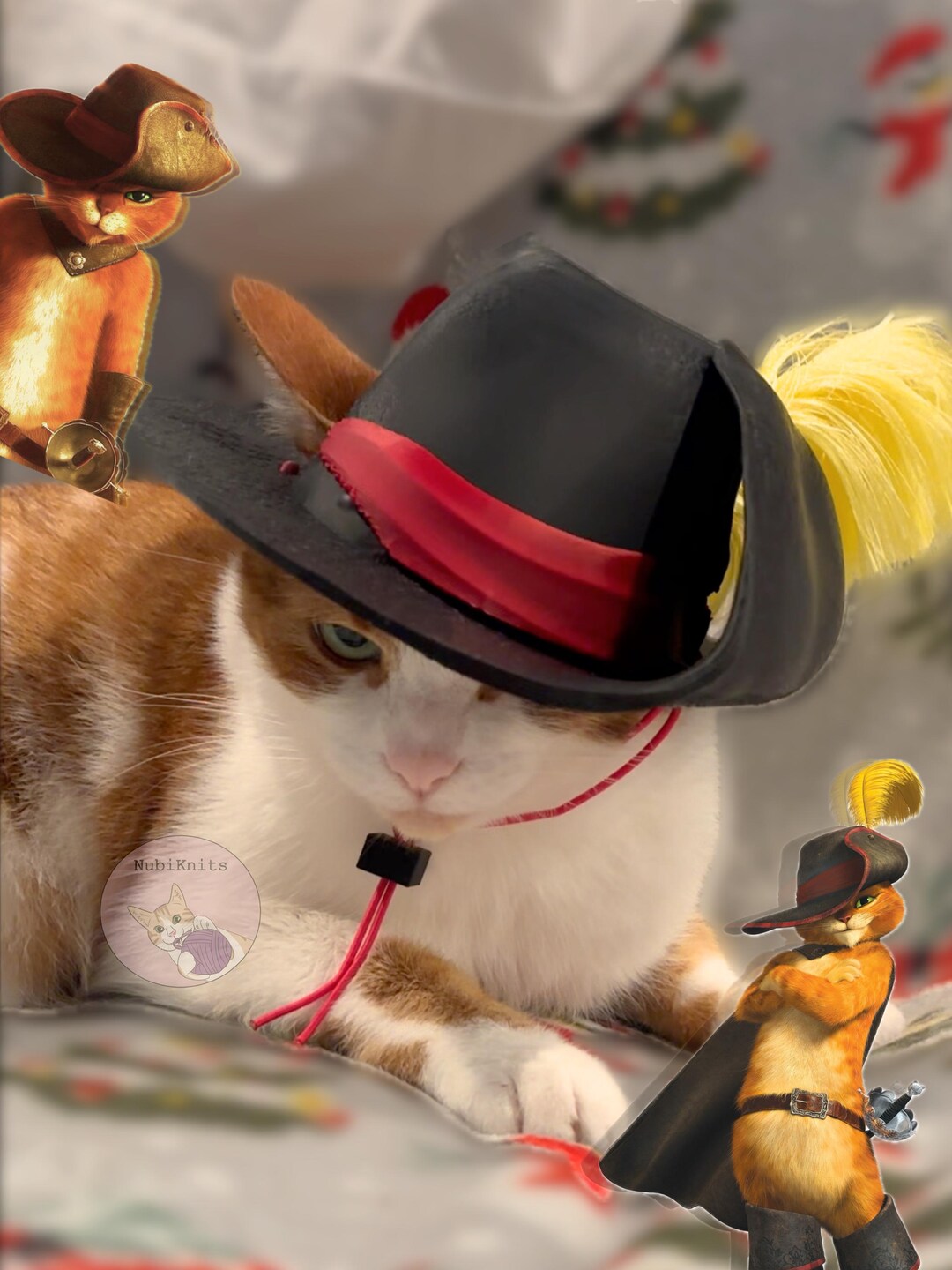 STL FILE: Puss in Boots Hat - Shrek Cat Costume, Funny Pet Hat for Cats ...