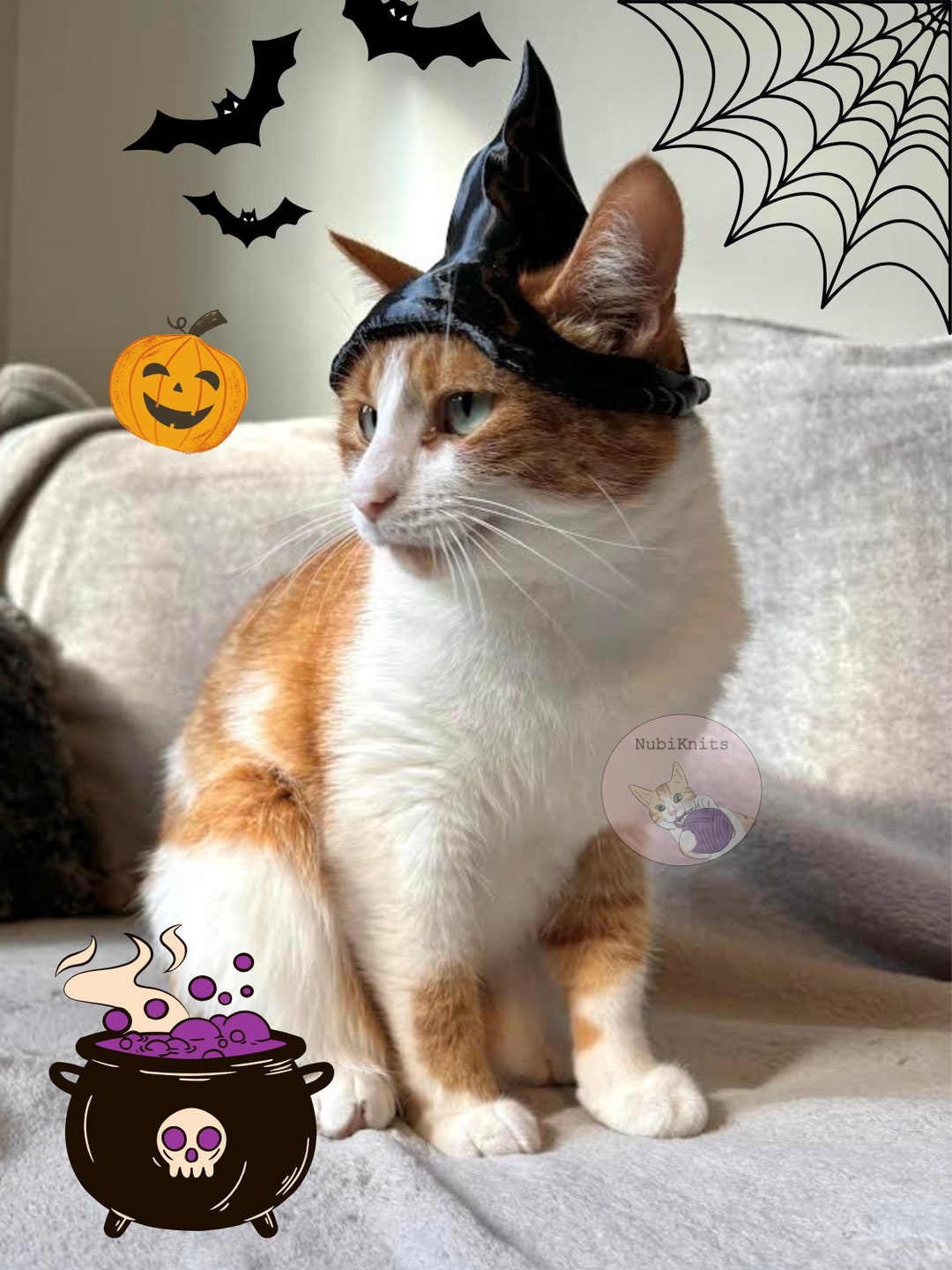 STL FILE: Witch Cat Hat for Halloween | 3D Printed Cat Hat STL File ...
