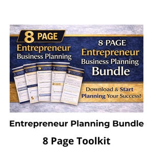 8 Page Entrepreneur Business Planning Bundle | Startup Strategy Worksheets (Digital Download)