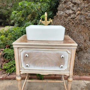 SOLD**Example of work done** Do NOT buy ** Repurposed vintage sewing machine bathroom vanity