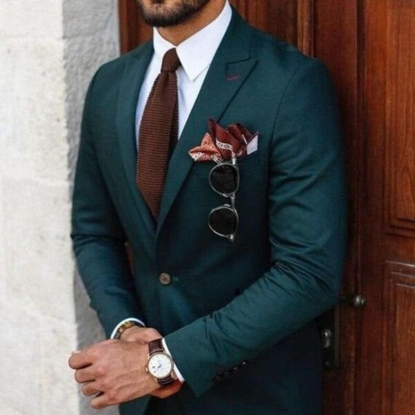 SUIT FOR MEN, Teal Blue 2 piece suit-Wedding suit for Groom & Groomsmen-Prom, Dinner, Summer, Party wear suit