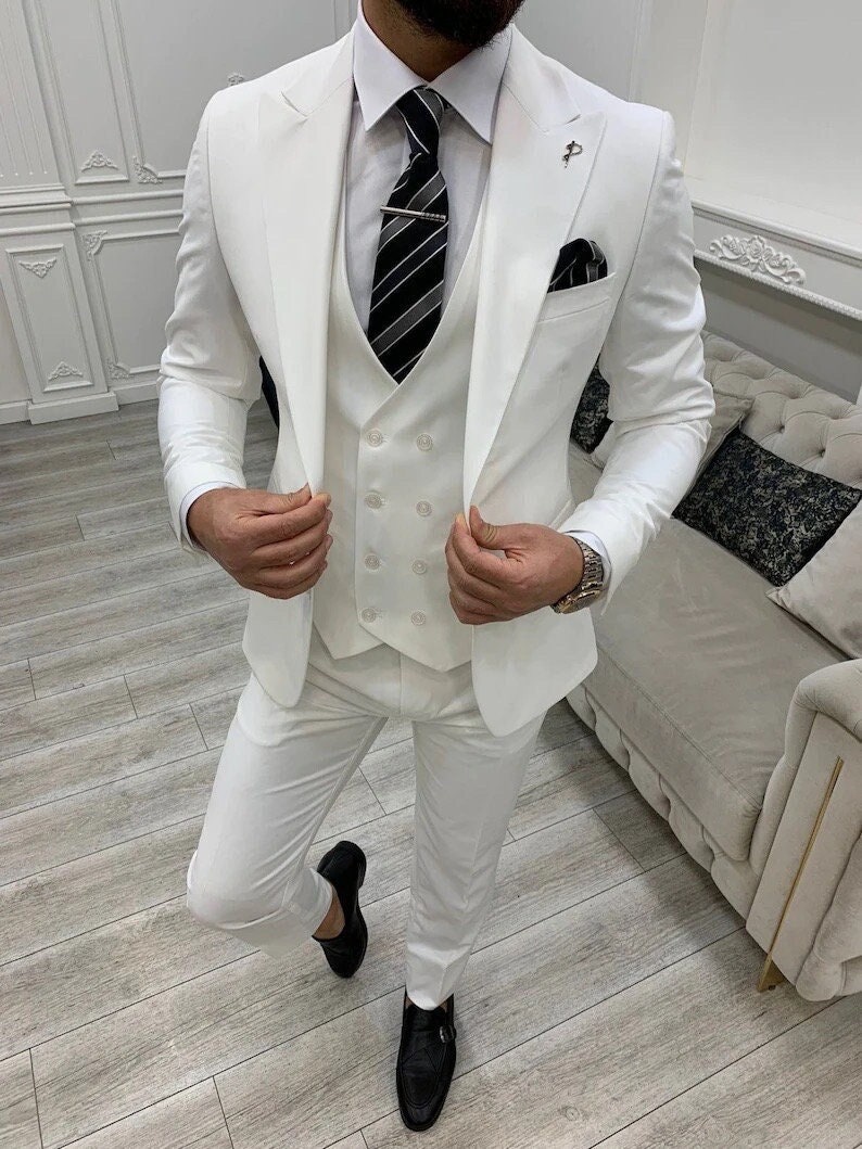 SUIT FOR MEN, White Suit for Men, Wedding Suits, Grooms and Groomsmen ...
