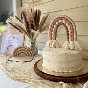 Boho Rainbow Cake Topper | Baby Shower Cake Topper | Wedding Shower Cake Topper | Custom
