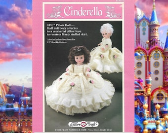 Bett & Kissen Puppen Outfit Häkelanleitungen Vintage Cinderella