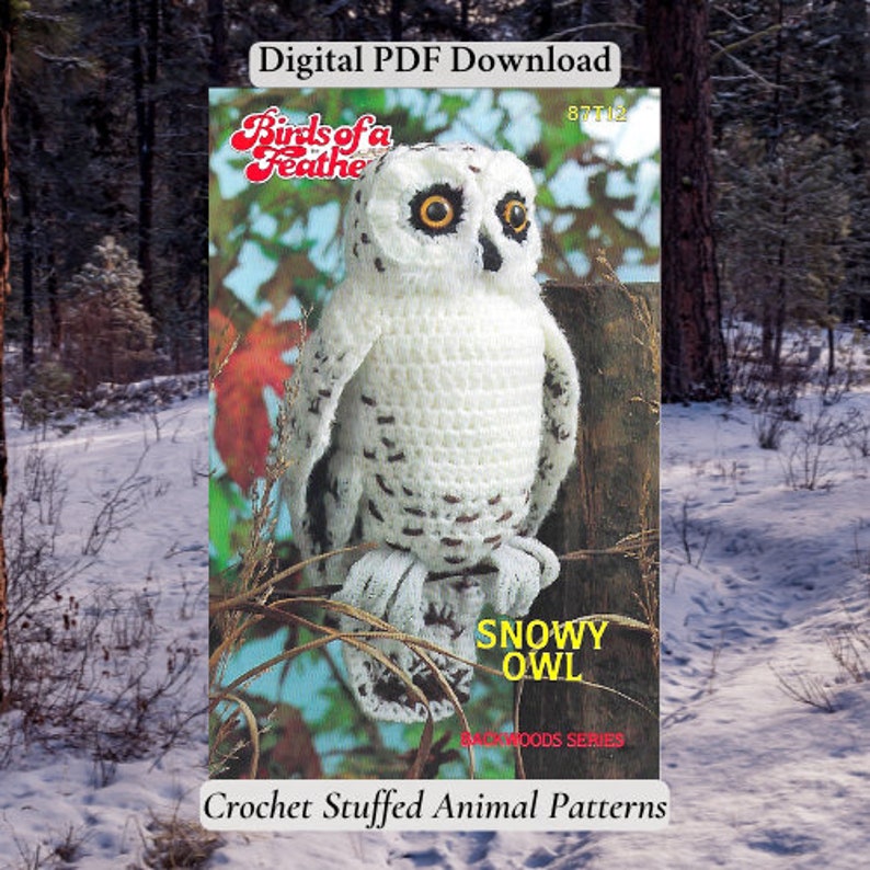 Snowy Owl Stuffed Animal Crochet Pattern Etsy