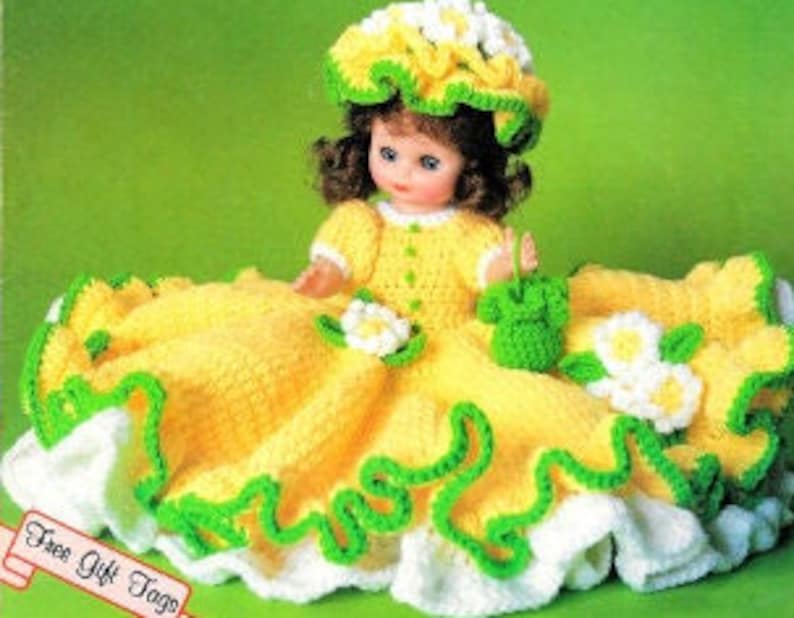 13 Inch Bed Doll Crochet Patterns Vintage Laura Etsy