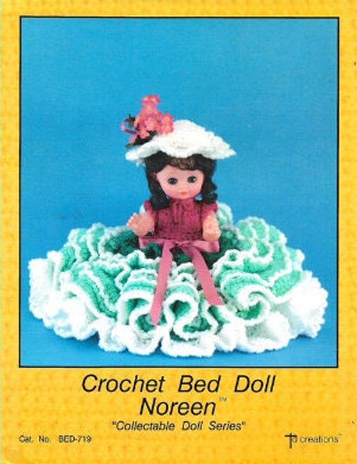 13 Inch Bed Doll Crochet Patterns Vintage Noreen Etsy