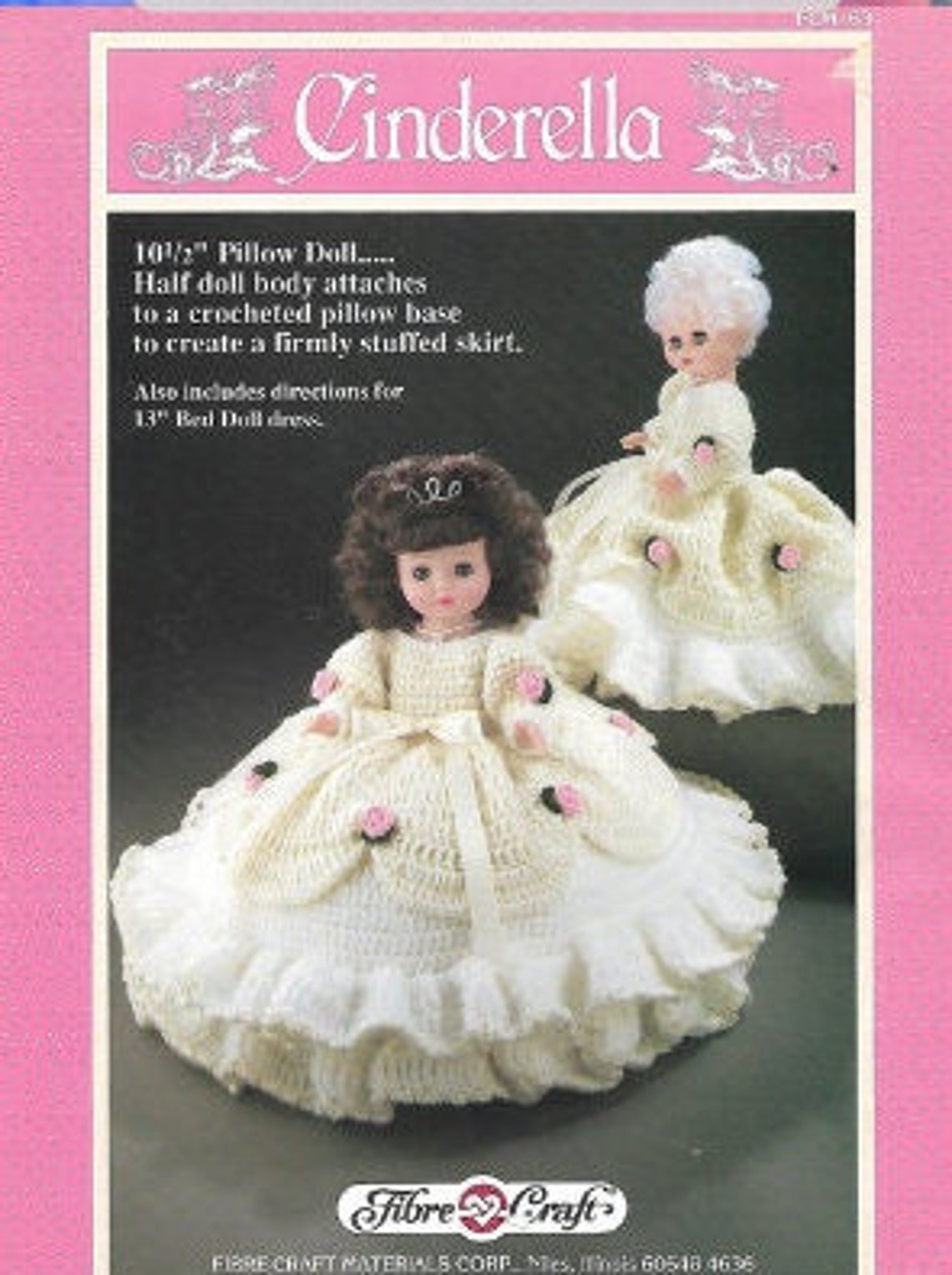 Bed & Pillow Doll Outfit Crochet Dress Patterns Vintage Cinderella Etsy