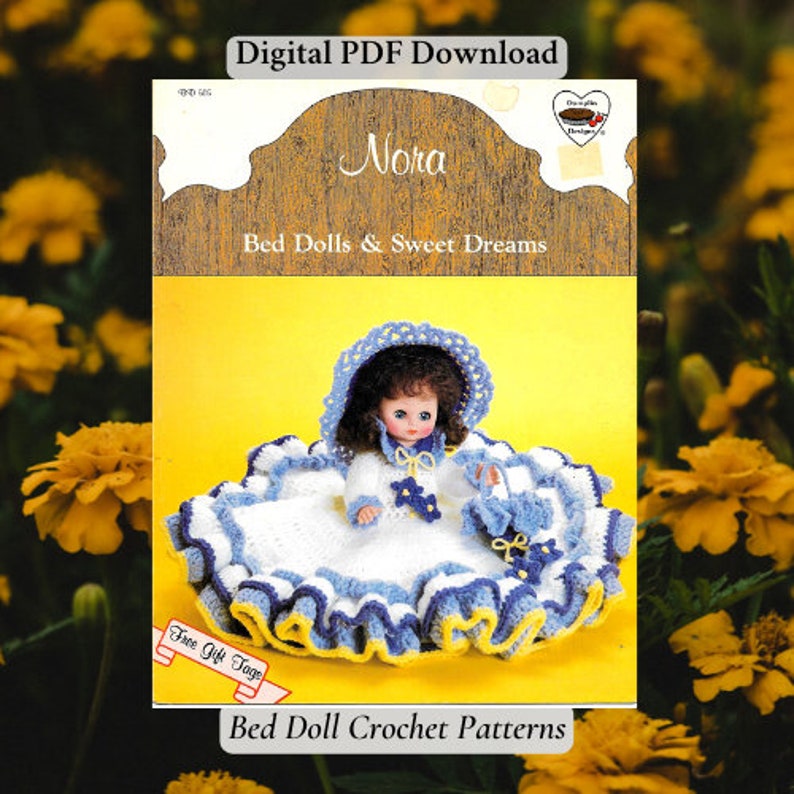 13 Inch Bed Doll Crochet Patterns Vintage Nora Etsy