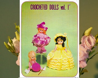 Roupas de boneca da moda Padrões de crochê para bonecas Bonecas de crochê vintage Vol. 1
