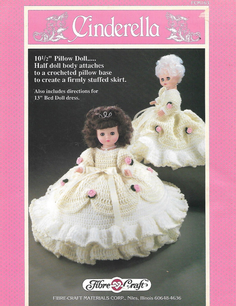 Bed & Pillow Doll Outfit Crochet Dress Patterns Cinderella - Etsy