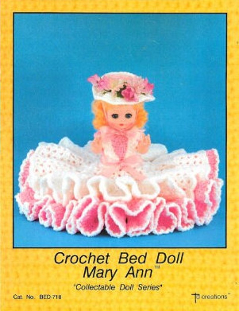 13 Inch Bed Doll Crochet Patterns Vintage Mary Ann Etsy