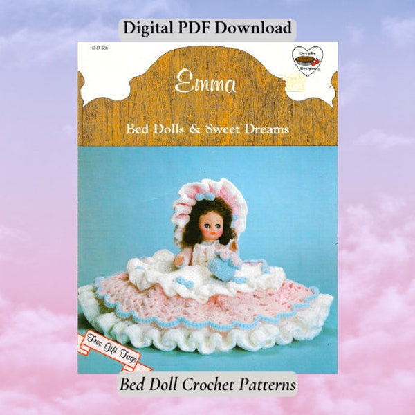 13 Inch Bed Doll Crochet Patterns Vintage Emma