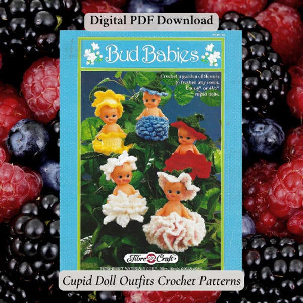 4 Inch & 4 1/2 Inch Cupid Doll Crochet Patterns Vintage Bud Babies