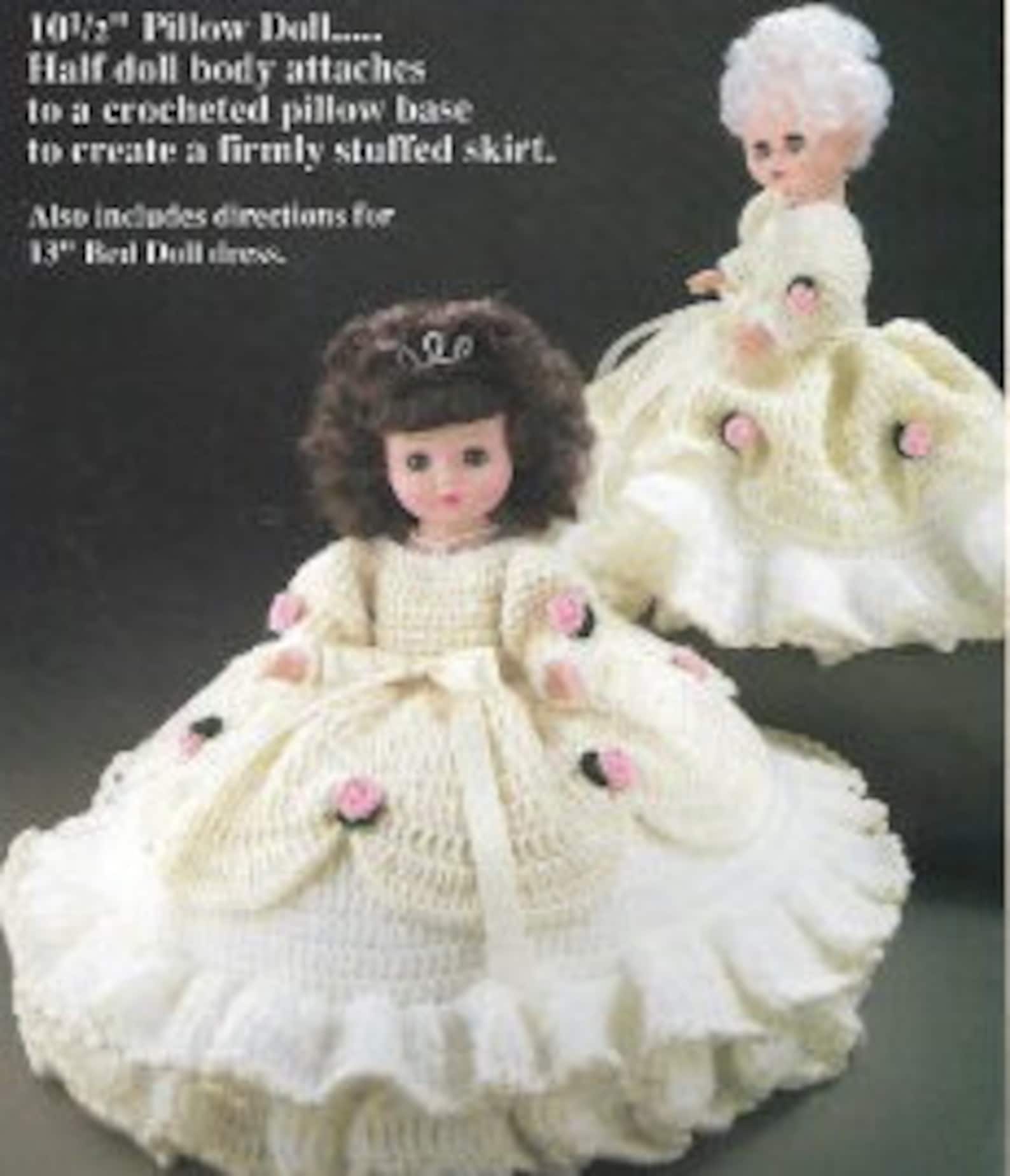 Bed & Pillow Doll Outfit Crochet Dress Patterns Vintage Cinderella Etsy