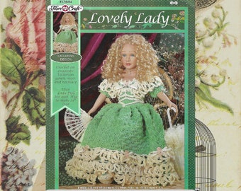 Fashion Doll Outfit Crochet Patterns Vintage Lovely Lady Victorian Dress Exclusive Design
