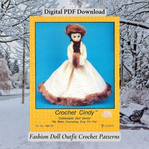15 Inch Fashion Doll Dress Crochet Patterns Vintage Cindy