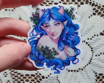 Adesivo fata fragola, arte Fairycore e Cottagecore, decalcomania in vinile