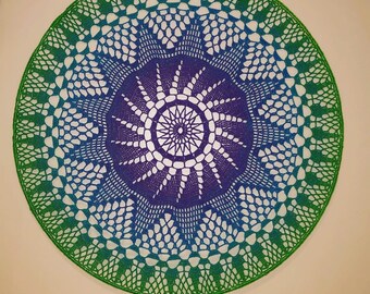 Colgante de pared mandala de crochet de 70 cm
