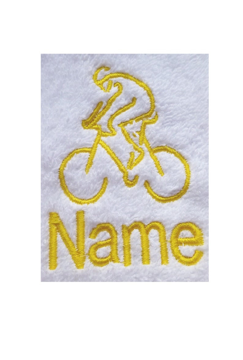 Personalised Cycling Towel, available in Hand, Bath or Sheet size and variety of colours image 1