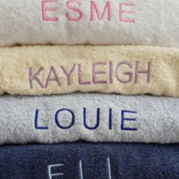 Personalised Towels, Supersoft, Quality 600gm Hand Towels, Bath towels, Bath Sheets or Sets, Embroidered with ANY NAME