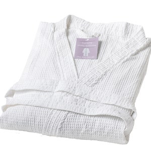 White Waffle Dressing Gown - Etsy UK