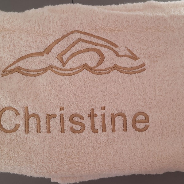 Personalised Swimming Towel, available in Hand, Bath or Sheet size and variety of colours